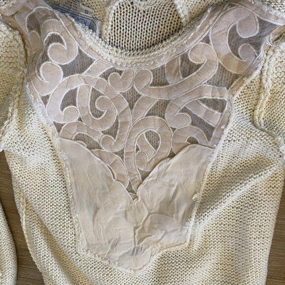 Vintage Nannell Sweater Women's Ivory S Beaded Sequins Hand Knit Dynasty 80's - Picture 11 of 14